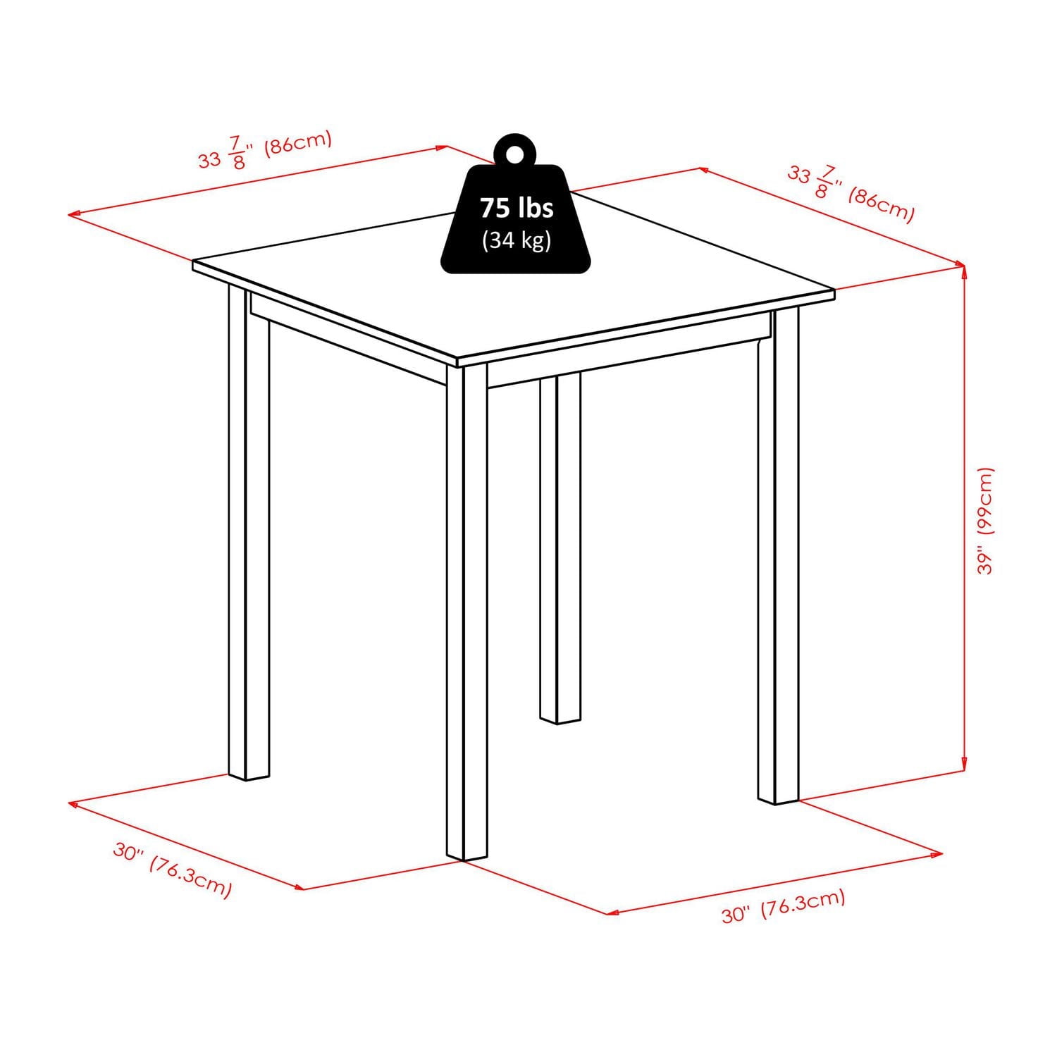 Winsome - Parkland 3PC ensemble de salle à manger