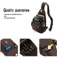 thumbnail image 6 of Leathario Men leather Sling Bag Chest Bag Shoulder Bag Crossbody Casual Bag Pack Multipurpose, 6 of 7