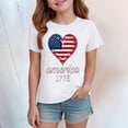 thumbnail image 2 of mgoYE 250th American Anniversary Gifts for Boys Girls USA 250th Birthday Celebration Top, Girls Boys’s 4th of July Patriotic Short Sleeve Shirt(White,5-6 Years), 2 of 5