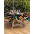 thumbnail image 4 of 60x84 Inch Outdoor Tablecloth with Umbrella Hole Zipper Rectangle Colorful Cartoon Rectangular Tablecloths Outside Waterproof Funny Flowers Guitar Animals Ethnic Art Patio Table Cover for Picnic, 4 of 8