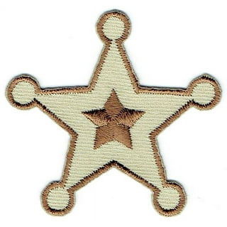 Set of 10, 1-5/8 Black 5-point Stars, Embroidered, Iron on Patch
