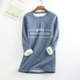 thumbnail image 5 of Hvyesh Women's Fleece Lined Crewneck Sweatshirt Long Sleeve Casual Pullovers Trendy Letter Print Casual Warm Tops, 5 of 5