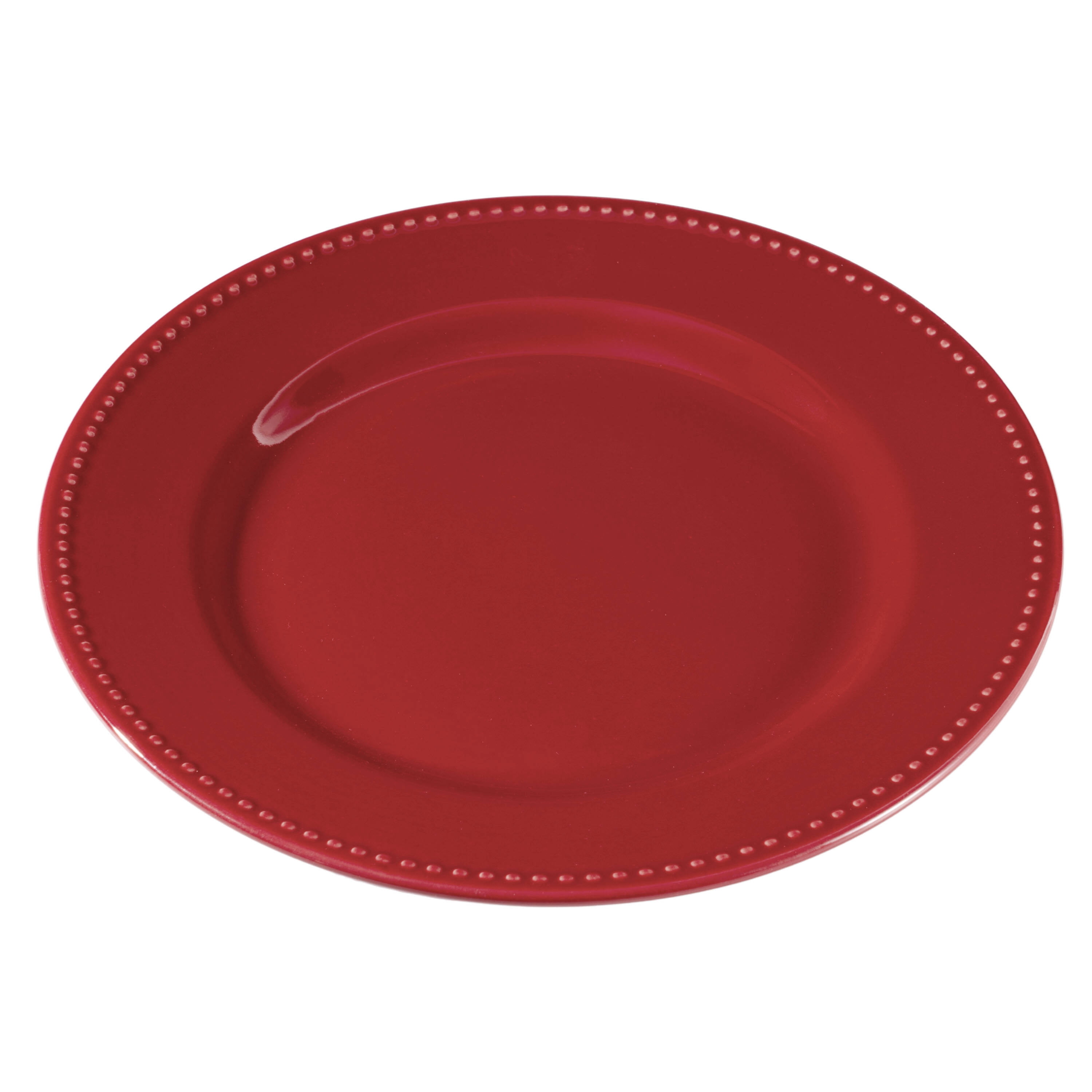 Mainstays Stonerware Brynn red 10.39 inch dinner plate