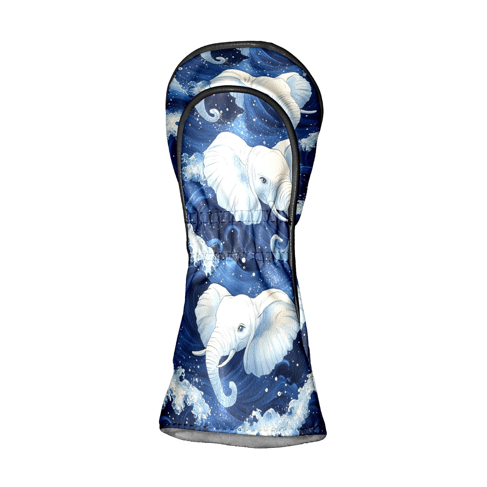 Golf Club Covers PU Leather Waterproof Head Covers for Fairway Woods Hybrids Elephant Wave Unisex Fits Most Brands