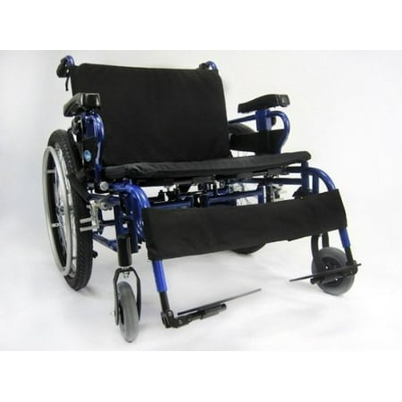 Karman Healthcare KM-BT10-24W BT-10 24 in. seat Foldable Wheelchair with Detachable Footrests