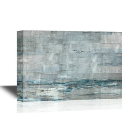 wall26 - Canvas Wall Art - Abstract Grunge Light Blue Color Composition - Gallery Wrap Modern Home Decor | Ready to Hang - 32x48 (Best Way To Hang Lights On Wall)