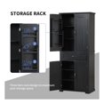thumbnail image 5 of GDF Studio Bathroom Storage Cabinet with Doors and Drawer, Adjustable Shelf and Storage Rack, Black, 5 of 8