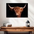 thumbnail image 2 of Elephant Stock Scottish Highland Cow Wall Art - Horizontal Canvas Wall Art - Hallway Wall Decor - Animal Canvas - Black And Brown Decor - 24" x 16", 2 of 7