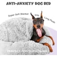 thumbnail image 2 of Dog Beds for Large Dogs, Donut Dog Bed with Blanket, Cozy Soft Fluffy Round Dog Bed, Calming Dog Bed Washable (20"/26"/35") Light Grey, 2 of 18