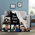 thumbnail image 4 of Customized Blanket with Picture Your Text Here 10 Photos Blankets Personalized Gifts for Adults Family Dad Mom Couples,Custom Photo Blanket Memorial Gifts for Christmas Birthday Blankets, 4 of 5