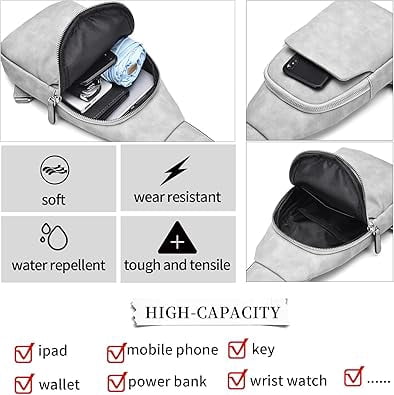 FSD.WG Men's Multi-Functional Sling Bag, Water-Resistant Crossbody Bag for Travel & Daily Use