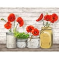 thumbnail image 3 of Jenny, Thomlinson 14x12 Black Modern Framed Museum Art Print Titled - Poppies in Mason Jars (detail), 3 of 5