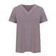 thumbnail image 4 of Fiudx Ofertas y Liquidaciones Blusa de Manga Corta con Cuello En V de Color Sólido a La Moda para Mujer, 4 of 6