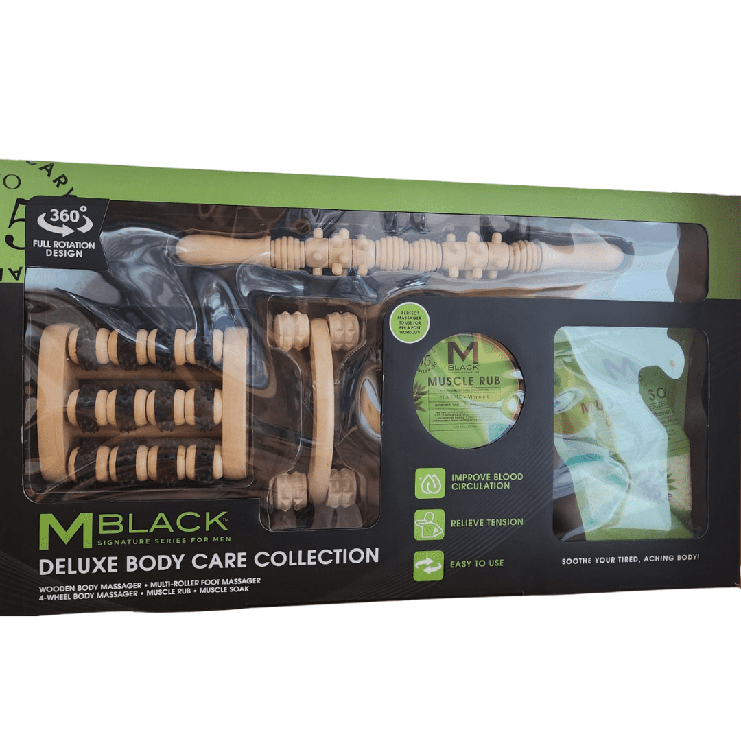 Wood Therapy Tools Set, Massage Tools - MBLACK - Deluxe body care collection -3 pcs