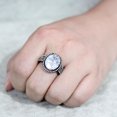 thumbnail image 5 of Black Stainless Steel Ring with AAA Grade CZ in Clear for Women Clear Stone Color Style TK3735 Size 10, 5 of 5