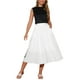 thumbnail image 2 of Falda midi acampanada con cintura elástica y bolsillos para mujer INSPIRE CHIC L blanca, 2 of 6