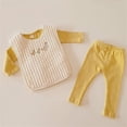 thumbnail image 3 of Vedolay Boys Sets Boys Clothing Long Sleeve Top and Pants Set 2 Piece Fall Outfits,Yellow 12-18 Months, 3 of 5