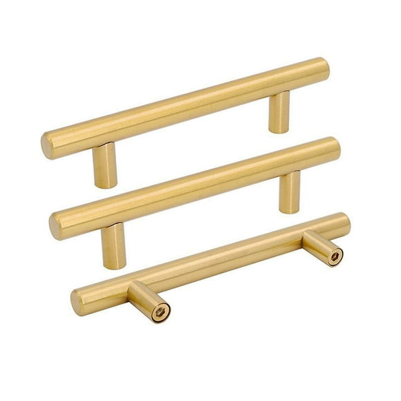 50 Pack goldenwarm Brossé Or Armoire Poignées 3-3/4in Tiroir Tire Laiton Armoire de Cuisine Quincaillerie 96mm Centres - LS201GD96 Cuisine Armoire Bar Poignées Tire pour Tiroir Commode