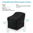 thumbnail image 3 of YEERSWAG 2pcs Patio Chair Covers, 32\"L X 37\"W X 36\"H Waterproof Outdoor Lawn Armchair Protector Covers,600D Heavy Duty Oxford Fabric UV Wind Snow Resistant with Drawstring & 4 Corner Buckles,Black, 3 of 8