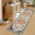 thumbnail image 3 of Findosom 2'x6' Vintage Runner Rug 0.4" Distressed Hallway Rug Non Slip Laundry Runner Rug Decor Rug Washable Runner Rug Kitchen Floor Mat Entryway Rug Runner for Laundry Kitchen Dark, Orange, 3 of 7