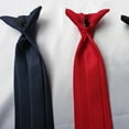 thumbnail image 3 of COMEET Neck Tie, Men Women Simple Clip on Tie Uniform Plain Solid Color Pre-Tied Party Necktie, 3 of 11