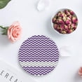 thumbnail image 4 of FMSHPON Grey Chevron Pattern Set of 6 Round Coaster for Drinks, Absorbent Ceramic Stone Coasters Cup Mat with Cork Base for Home Kitchen Room Coffee Table Bar Decor, 4 of 6