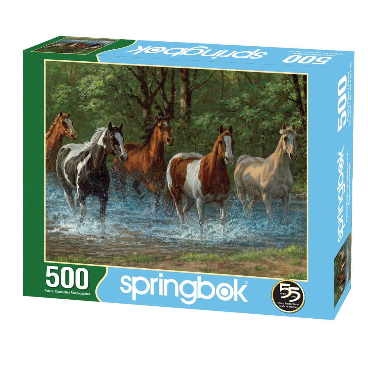 Springbok Puzzles Unique Cut Interlocking Pieces 33-01478 Made in USA Large 18 Inches by 23.5 Inches Puzzle 500 Piece Jigsaw Puzzle Iron Horse