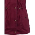 thumbnail image 4 of A2Y Women's Solid Drawstring Waist Military Hoodie Utility Vest Dark Burgundy 1XL, 4 of 6