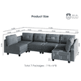 thumbnail image 2 of LLappuil Modular Sectional Sofa, 6 Seat Modular Sectional Sofa with Storage, Velvet Waterproof Anti-Scratch Sofa for Living Room, 2 of 8