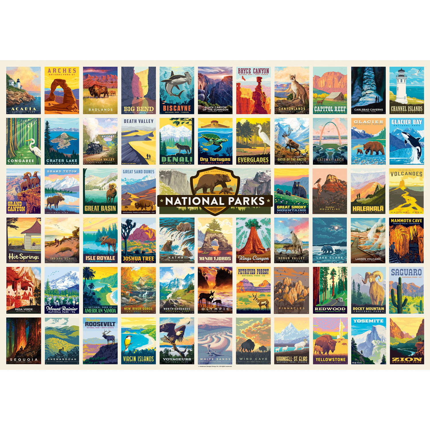 MasterPieces National Parks Vintage Collage 1000-Piece Puzzle photo 3