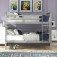 thumbnail image 2 of Wood Low Bunk Bed, Full over Full Bunk Bed Frame with Ladder and Full-Length Guardrail Convertible into 2 Separate Beds Bunk Bed Frame for Boys Girls Adults Noise Free, No Box Spring Needed, Gray, 2 of 7