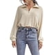 thumbnail image 1 of VISgogo - Polo de otoño para mujer, color sólido, solapa, cremallera, manga larga, jersey, tops para niñas, albaricoque VISgogo  moda, 1 of 7