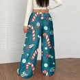 thumbnail image 4 of Women's Casual Fashion Christmas Print Elastic Waist Loose Plush Wide Leg Pants, Comfortable Home and Sleepwear Bottoms for Winter, Warm and Cozy Lounge Pants, Turquoise, XL, 4 of 4