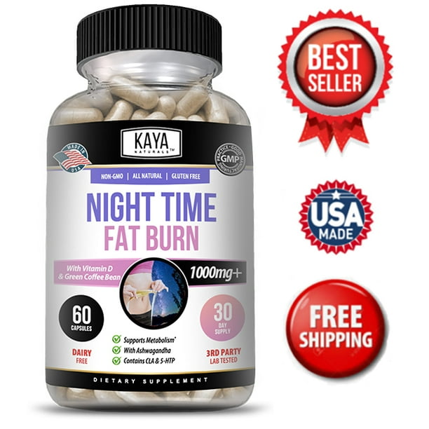 Kaya Naturals Night Time Fat Burn Supplement 60ct, Metabolism Support