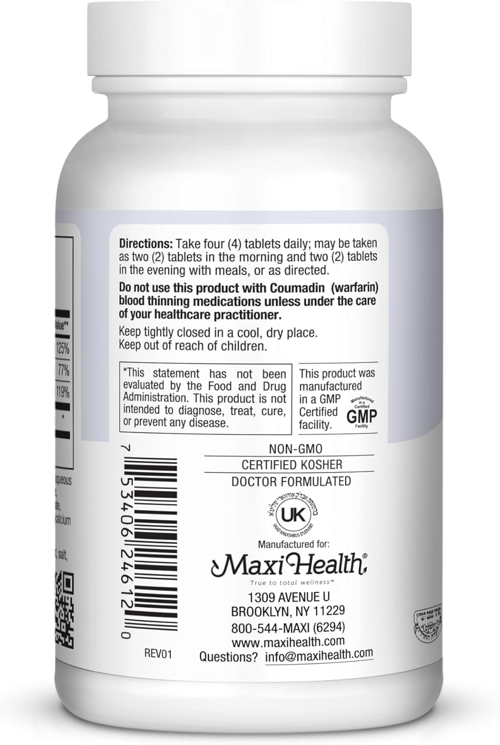 Maxi Health Cal-m-D Calcium, Vitamin K2 & D3 Supplement – Bone and Immune Support – 120 Tablets
