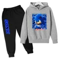 thumbnail image 3 of Conjuntos de ropa para bebés y niñas de Sonic, sudaderas con capucha y pantalones de Sonic, conjunto de 2 piezas, traje de cumpleaños de 4 a 14 años, chándales para niños, 3 of 5