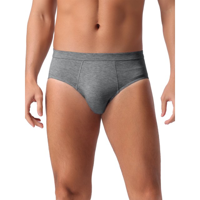 INSPIRAR CHIC Ropa interior para hombres de color sólido con cintura elástica, suaves y cómodos, talla 34, gris oscuro