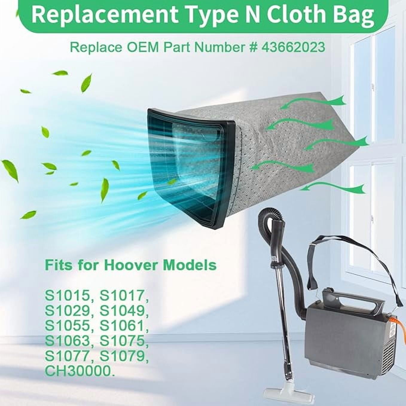 Replacement 6pcs Vacuum Filter Bags Cloth Bags Liner Compatible with Hoover Porta Power Swingette S1015 S1029 CH30000 Commercial Canister Vacuum Cleaner, Replace Part 43662023