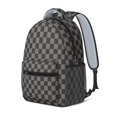 thumbnail image 2 of Gray and Black Checkered Pattern Backpack for School, Cute School Bag with Adjustable Shoulder Straps and Padded Back, 15.3"x11"x6.7", 2 of 5
