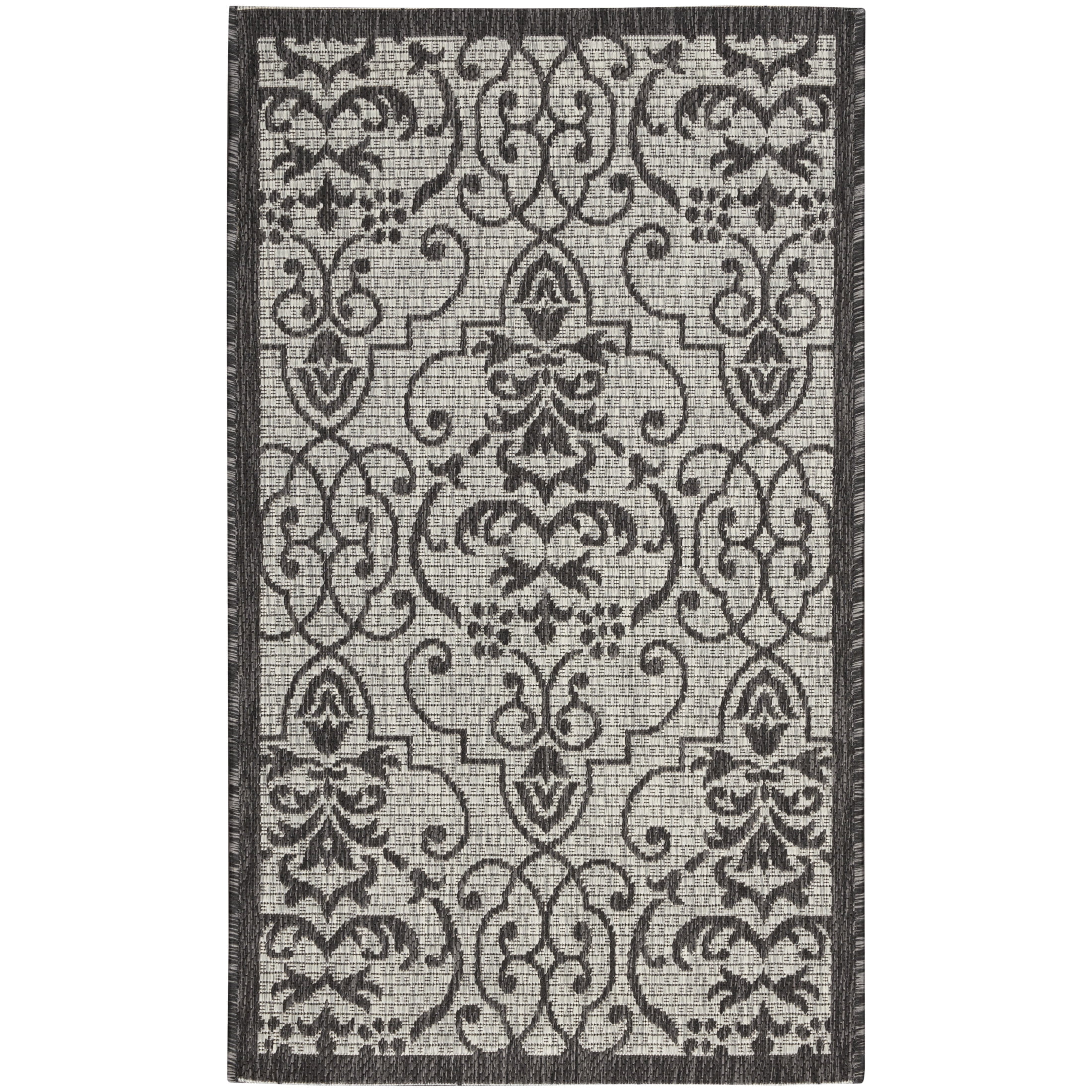 Nourison Country Side 2'2" x 3'9" Ivory/Charcoal Transitional Rug