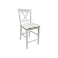 thumbnail image 2 of Pemberly Row Set of 2 X-Back Counter Stools in Antique White, 2 of 5