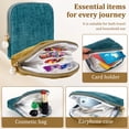 thumbnail image 6 of Zippered Jewelry Organizer Bag with Slots, Travel Jewelry Case for Women 5 Compartment Foldable Pouch for Rings Earrings Necklaces Bracelets, Small Velvet Style Storage for Journey, 6 of 10