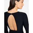 thumbnail image 4 of Time and Tru Women's and Women's Plus Size One Piece Rash Guard Swimsuit with Long Sleeves, Sizes XS-3X, 4 of 5