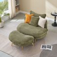 thumbnail image 4 of 65.00 Inches Long, Corduroy Sofa Fabric with Three Matching Pillows and Two Spacious and Comfortable Seats for Apartment Office Living Room (Green), 4 of 11