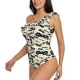 thumbnail image 2 of Haiem Game Controller Women's One Piece Swimsuits Tummy Control One Shoulder Bathing Suits Ruffle Swimwear-XX-Large, 2 of 8