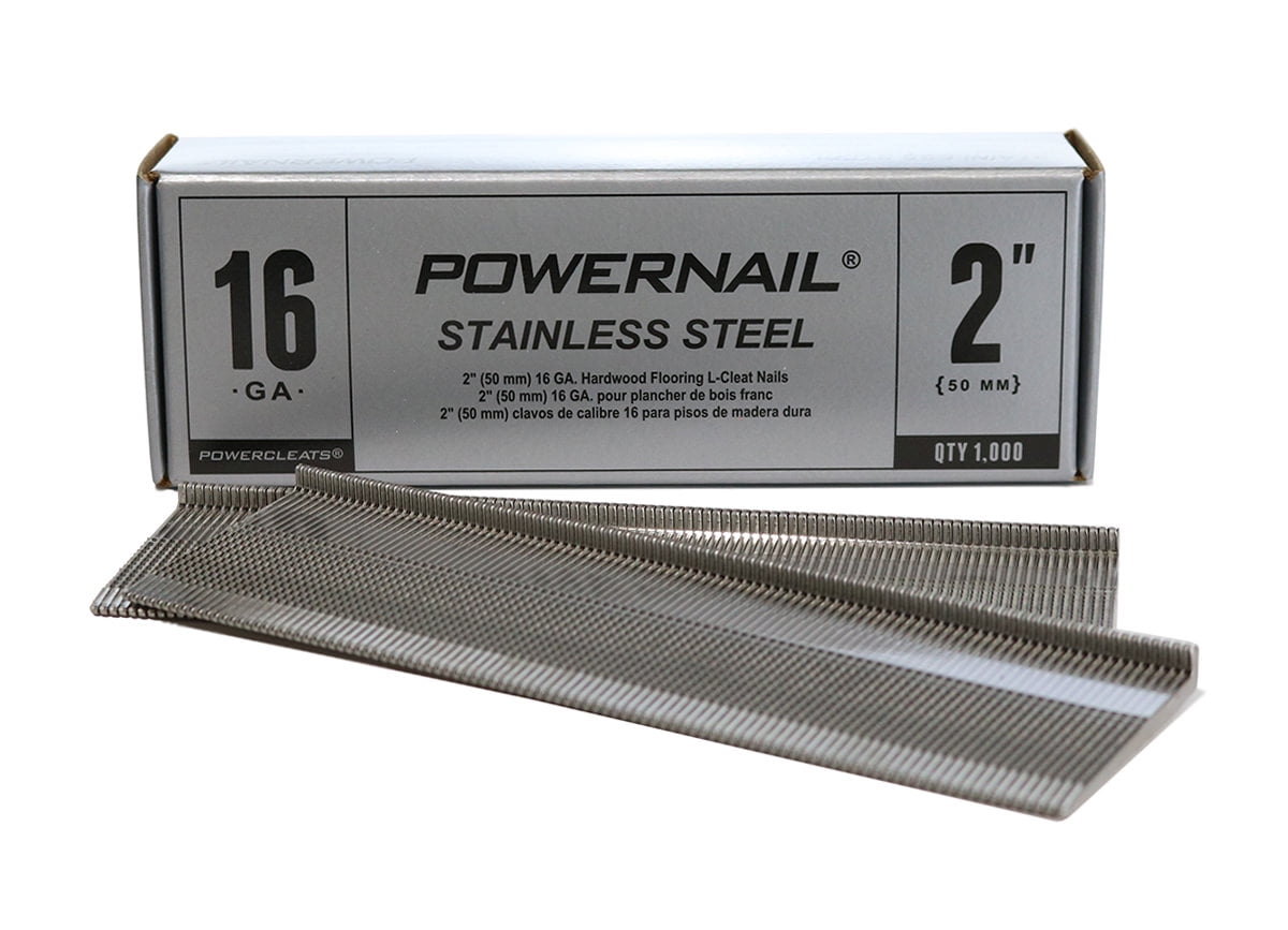 POWERNAIL Stainless 16Gauge 2Inch LType Flooring Cleat Nail