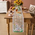 thumbnail image 2 of Easter Table Runner 70 Inches Long Farmhouse Dress Scarves, Rabbit Colorful Eggs Flowers Plants Wooden Grain Dining Tablerunner for Coffee Table/Kitchen Island/Party Décor, 13" x 70", 2 of 8