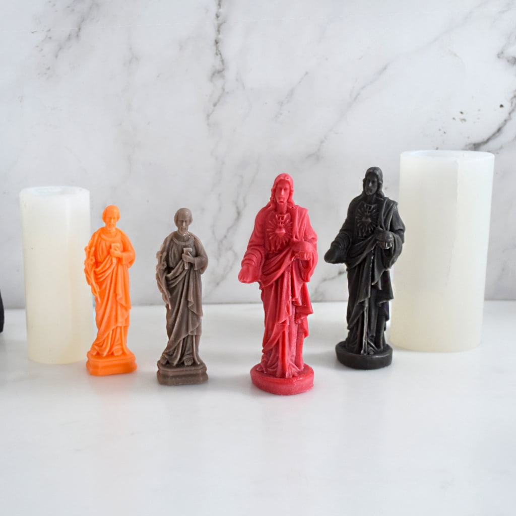 Savior Epoxy Resin Candle Mold 3D Portrait Candle Silicone Mould DIY Gypsum Casting Mould Fondant Decoration