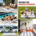 thumbnail image 4 of Grey Stripe Outdoor Rug for Patio/Deck/Porch, Non-Slip Large Area Rug 3 x 5 Ft, Modern Simple Geometric White Striped Indoor Outdoor Rugs Washable Area Rugs, Reversible Camping Rug Carpet Runner, 4 of 8