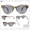 thumbnail image 2 of Womens Classic Boyfriend Fashion Horn Rim Round Chic Plastic Sunglasses Beige Stripe - Black, 2 of 8